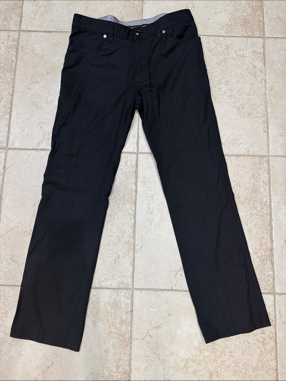 Ermenegildo Zegna Black Straight-Leg Chinos 34